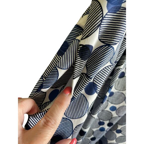 Anne Klein Women Dress 10 Geometric Dot Pockets Belt Flare Career Travel Event - Picture 4 of 12